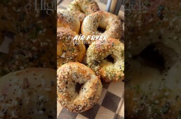 Easy to make High Protein Bagels in the Air Fryer #healthyrecipes