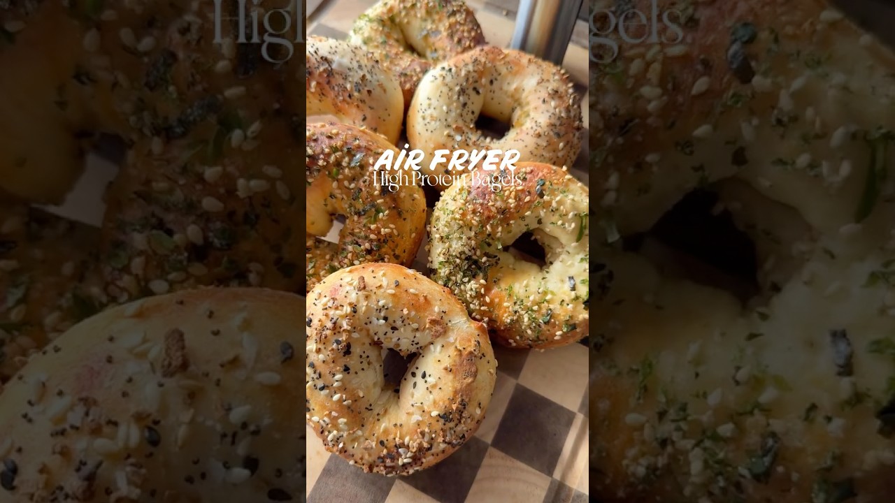 Easy to make High Protein Bagels in the Air Fryer #healthyrecipes Easy to make High Protein Bagels in the Air Fryer #healthyrecipes