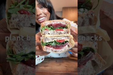 Healthy airport snacks - so excited for the sandwich #plantbased #travelsnacks #vegan