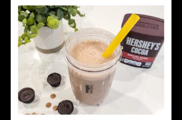 Dark Chocolate Peanut Butter Cup Breakfast Smoothie - Quick and Healthy Breakfast Recipe