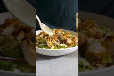 Dairy Free Avocado Ranch Dressing | 50 Calorie Creamy Caesar Recipe #salad #caesarsalad