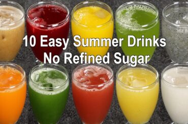 10 Easy Healthy Summer Drinks Recipes | How to Make Refreshing Drinks at Home | Juice Recipe