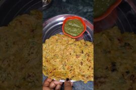 quick and healthy breakfast recipe//hara chana or besan ka bhavra//#trending #recipe #food #viral