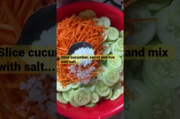 THIS CUCUMBER CARROT ONION SALAD GOOD FOR DIGESTION #shorts #cucumbersalad