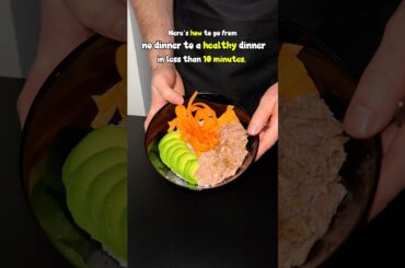10 Minute Healthy Dinner | Easy Tuna Avocado Rice Bowl