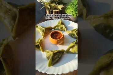 Healthy Spinach Paneer Momos | Cheesy Steamed Dumplings Recipe #shorts