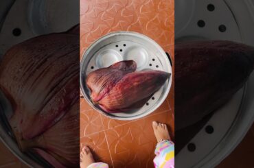 Small kid made banana flower snacks #shortsfeed #healthysnack #shorts