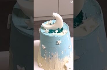 The mountain-shaped cake is made using only a regular spatula #shorts #baking