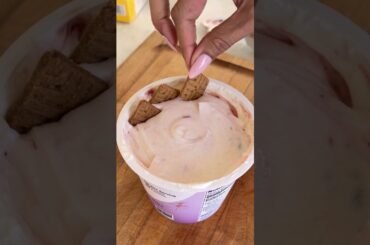 Strawberry Cheesecake Hack (low carb + high protein!)  #keto #recipe