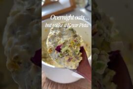 Kesar Pista Overnight Oats | High Protein High Fiber Breakfast #shorts #oats