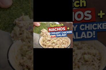 Spinach Nachos with Creamy Chicken Salad Dip | Healthy High Protein Snack #healthyfood #food #viral