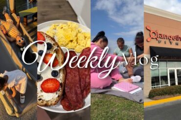 Weekly Vlog: Mom of 2 | workout + cooking + healthy meals + mom life + shopping + park day