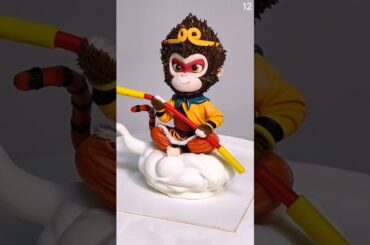 The process of making monkey-shaped decorations to be placed on top of the cake #shorts #cake