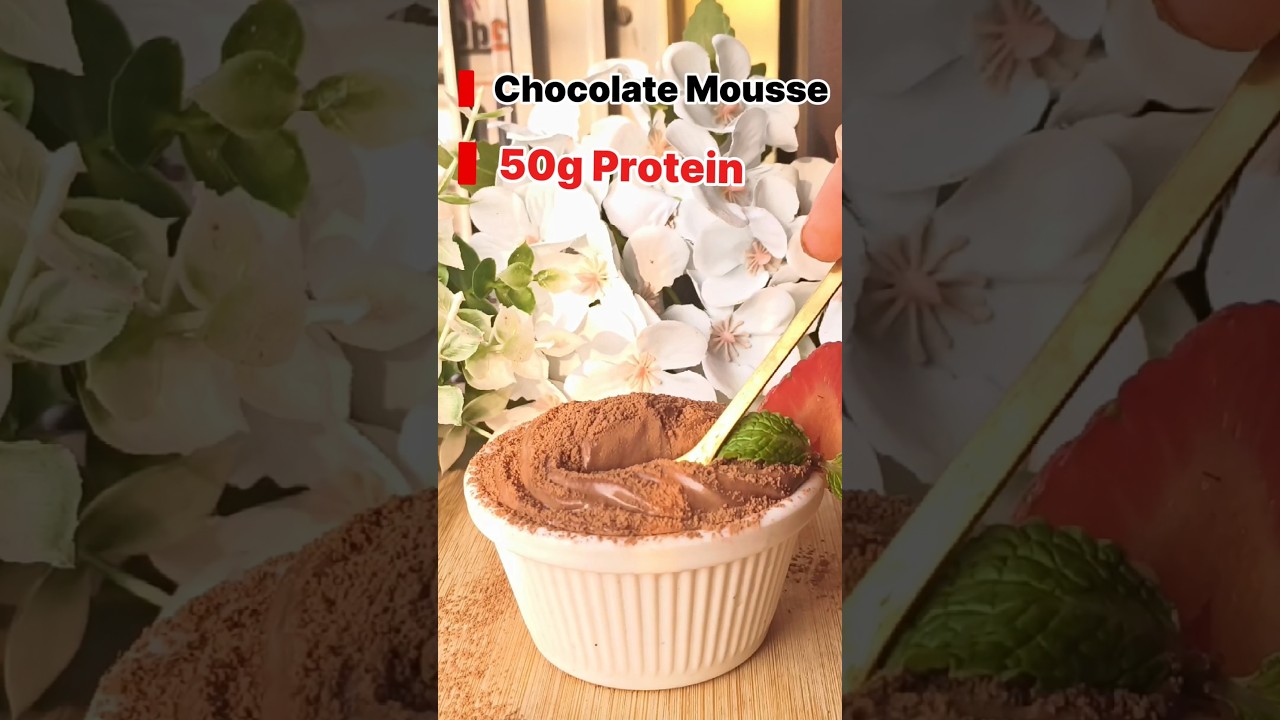 Dessert with 50g Protein #shortsfeed #trending #chocolate #healthy #mousse #highprotein #lowcalorie Dessert with 50g Protein #shortsfeed #trending #chocolate #healthy #mousse #highprotein #lowcalorie