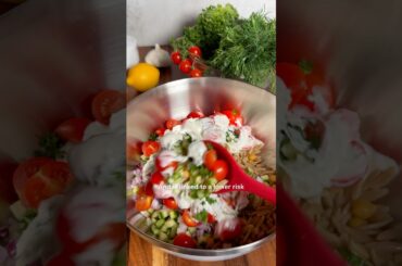 BONE HEALTHY Greek Orzo Pasta Salad. 20 minutes, high protein, diabetic-friendly! So easy and tasty!