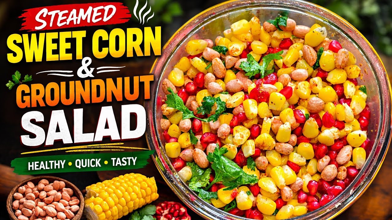 Healthy Sweet Corn & Groundnut Salad | Quick Protein Rich Salad Recipe | Easy Evening Snack Healthy Sweet Corn & Groundnut Salad | Quick Protein Rich Salad Recipe | Easy Evening Snack