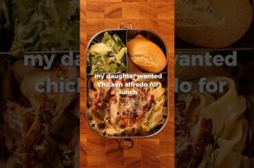 chicken alfredo for lunch #school #lunch #cooking