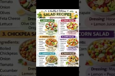HEALTHY SALAD RECIPES @zamanhealthguide Fresh Easy Everyday Salads #saladrecipe #healthtips #shorts