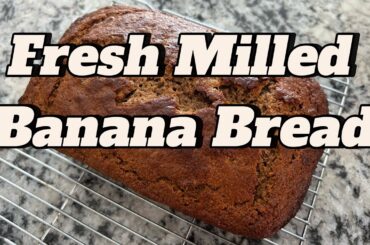 The BEST Fresh Milled Banana Bread (Healthy Whole Grain Recipe) Kirby | Rooted & Rising