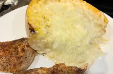 Healthy dinner recipe Spaghetti squash and chicken MOV