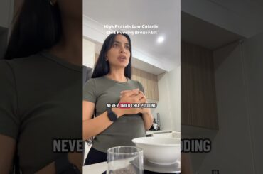 High Protein Low Calorie Chia Pudding Breakfast #shorts #chiapudding