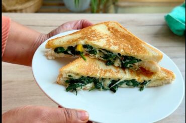 Popeye’s Power Sandwich | Spinach, Corn Cheese Healthy Recipe | Easy Kids Lunch#food #easy  #recipe