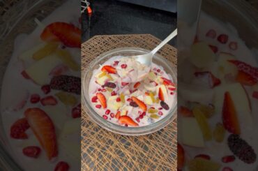 strawberry creamy fruit custard recipe #shorts #shortsfeed #custard #trending #yt  #summerdessert