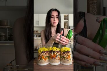 Quinoa salad jars!! #healthyfood #healthyrecipes #recipe