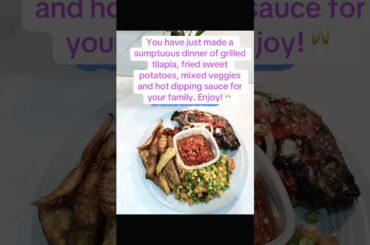 Healthy Dinner Idea Grilled Tilapia with Sweet Potatoes and Steamed Veggies