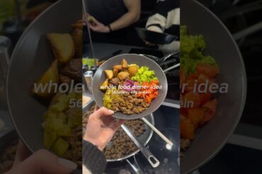 Wholefoods dinner idea, high protein loaded burger bowl #caloriedeficit #dinnerideas #healthydinner