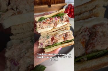 Healthy sun dried tomato chicken salad! Easy, high protein lunch recipe !