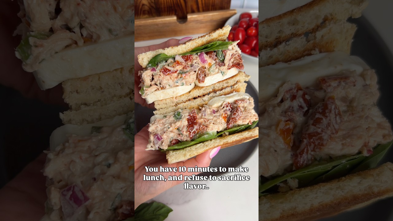 Healthy sun dried tomato chicken salad! Easy, high protein lunch recipe ! Healthy sun dried tomato chicken salad! Easy, high protein lunch recipe !