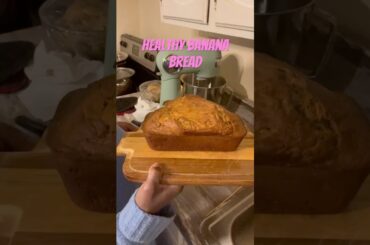 Moist Healthy Banana Bread Made with Ripe Bananas!#healthy #cooking #bananabread #shorts