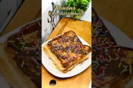 Viral Healthy Banana chocolate sandwich milk Toast Recipe |Healthy Breakfast ideas #shorts  #recipe