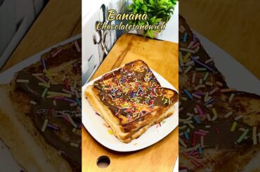 Viral Healthy Banana chocolate sandwich milk Toast Recipe |Healthy Breakfast ideas #shorts  #recipe