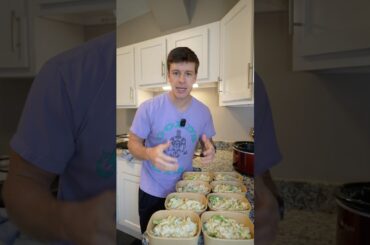 Alfredo Pesto Chicken Pasta High Protein Meal Prep Recipe #shorts