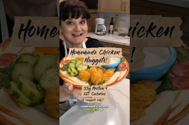 High protein, low calorie, and so quick & easy! Homemade Chicken Nuggets! #highprotein #lowcalorie
