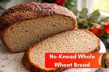 Healthy Bread :Soft & Easy - No Knead Whole Wheat Bread