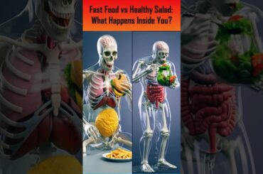 Fast Food vs Healthy Salad: What Happens Inside You? #healthyfood #shorts