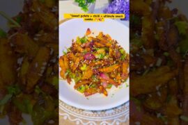 Sweet Potato Chilli Recipe | Healthy & Spicy Snack#ytshorts #trending #indianfood