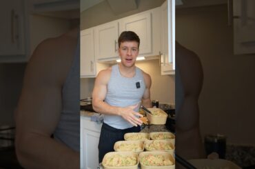 Lemon Parm Chicken Orzo High Protein Meal Prep Recipe #shorts