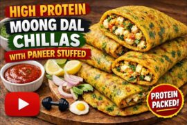 High Protein Moong Dal Chilla with Paneer Stuffing | Healthy Weight Loss Breakfast | Live Cooking
