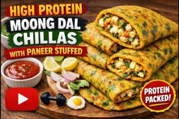 High Protein Moong Dal Chilla with Paneer Stuffing | Healthy Weight Loss Breakfast | Live Cooking