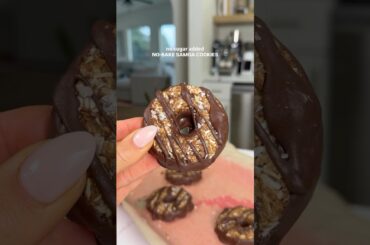 No Sugar-Added No-bake Samoa Cookies! Just 5 ingredients #recipe #healthyrecipe #heathydessert