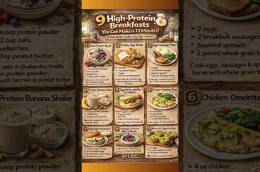 9 High Protein Breakfast Ideas Ready in 10 Minutes | Healthy & Easy Recipes