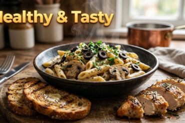 Creamy Mushroom Pasta Recipe | Healthy & High Protein Dinner Ideas#highprotein #healthyfood #youtube