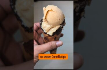 Homemade Ice Cream Cones | Crispy Waffle Cones Without Machine | Eggless Cone Recipe #icecreamcone