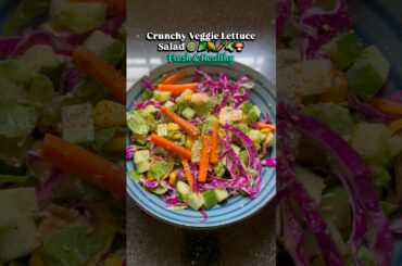 Crunchy Lettuce Veggie Salad in 5 Minutes | Healthy Salad Recipe #shorts#ytshorts#lettucesalad#vegan