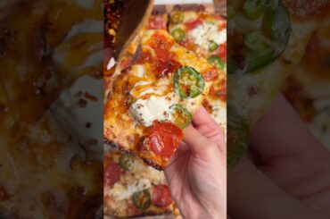 the crisp on this Detroit style pizza is everything