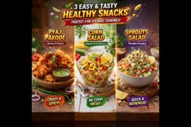 3 Easy & Tasty Snacks | Pyaj Pakode, Corn Salad & Sprouts Salad Recipe #viral #trending #shorts